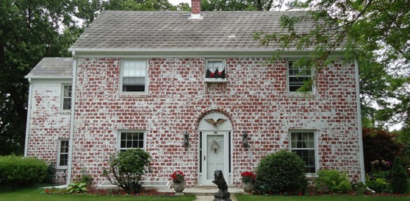 home with traditional brick siding