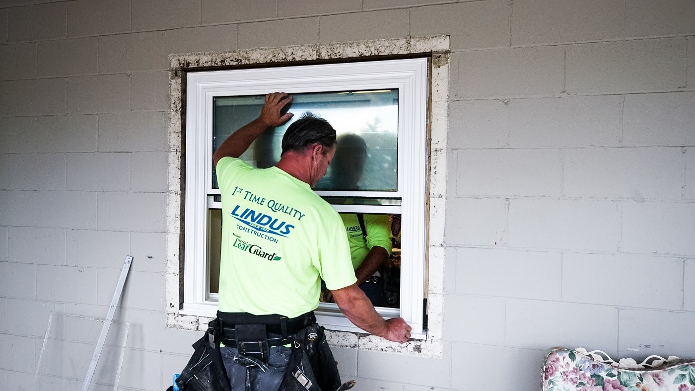 window installation by Lindus Construction
