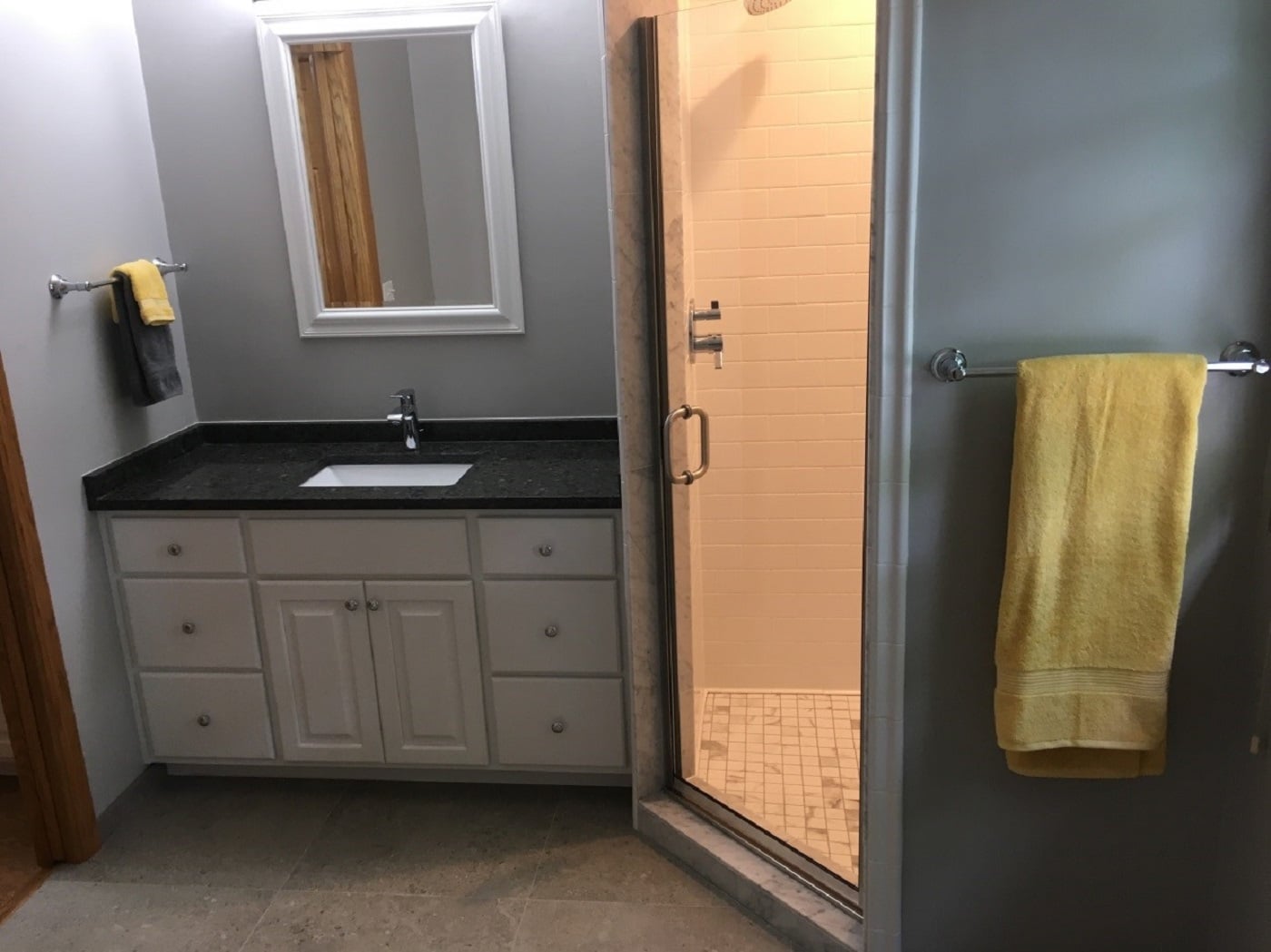 completed Bloomington bathroom renovation
