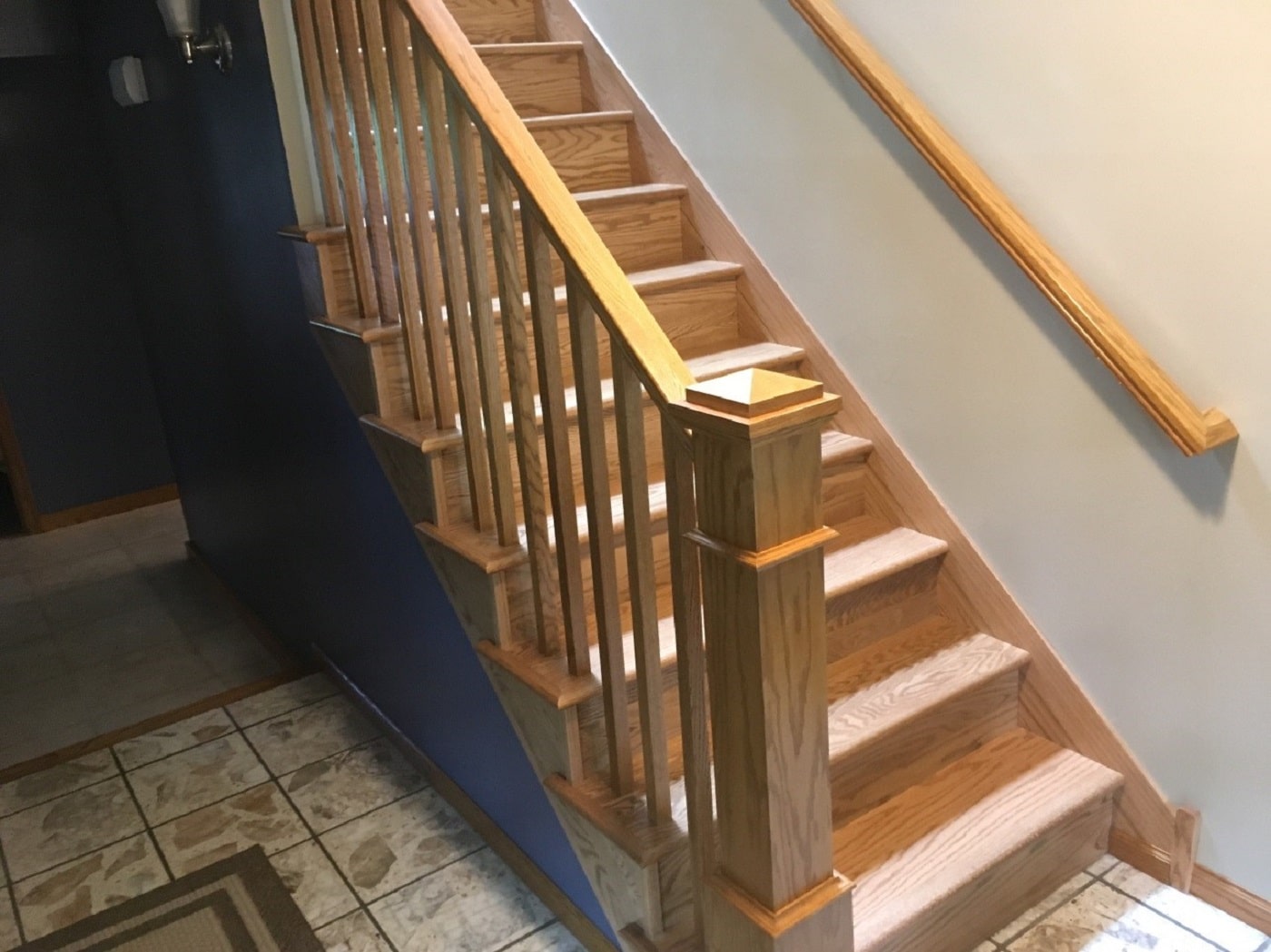 Completed staircase renovation in Bloomington