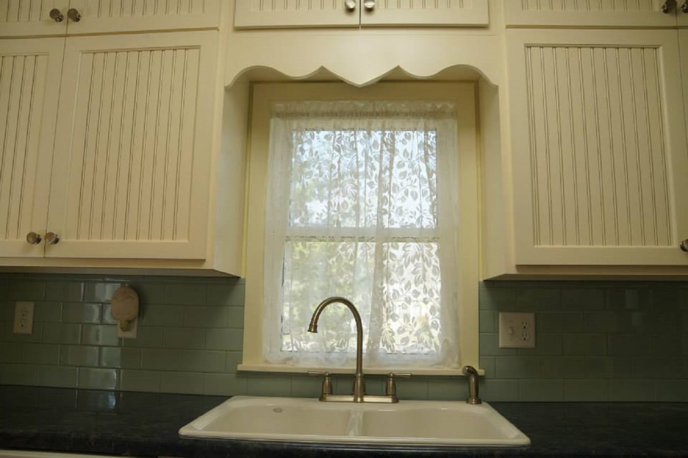 window overlooking a kitchen sink