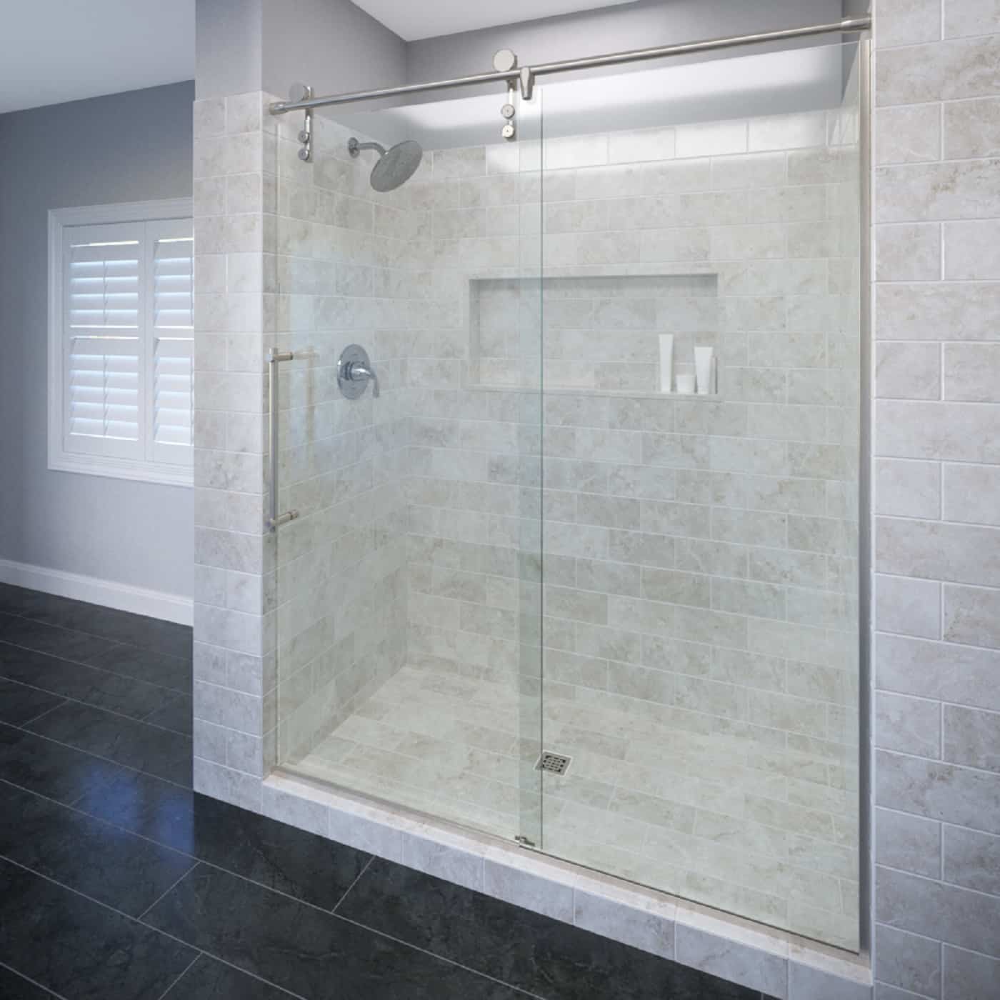 Semi-framless sliding shower door (002)