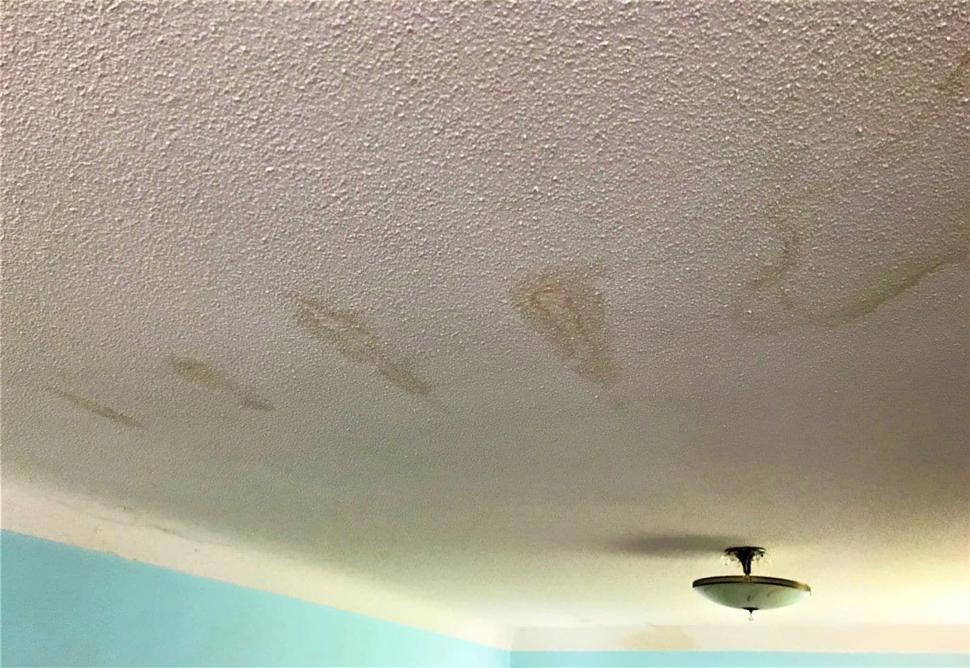 water stained ceiling