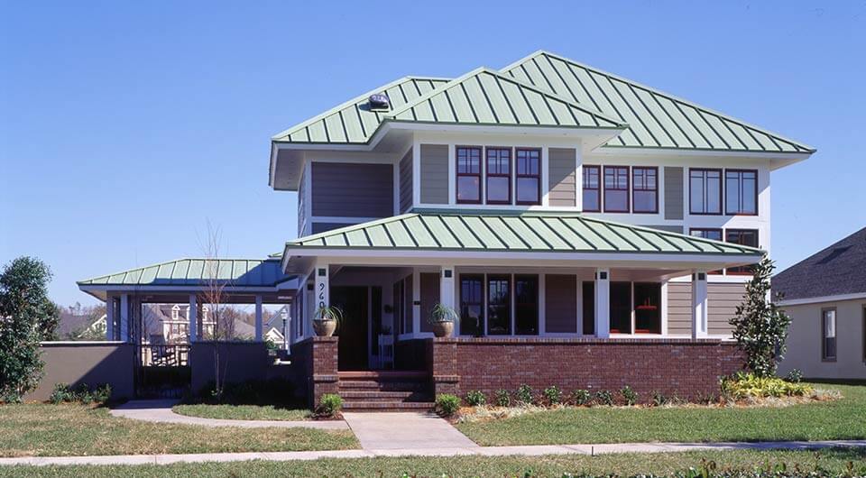 Picture of a home with Englert metal roofing.