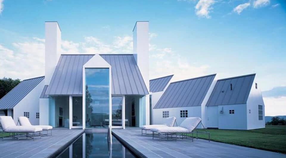 Picture of a house with a metal roof.